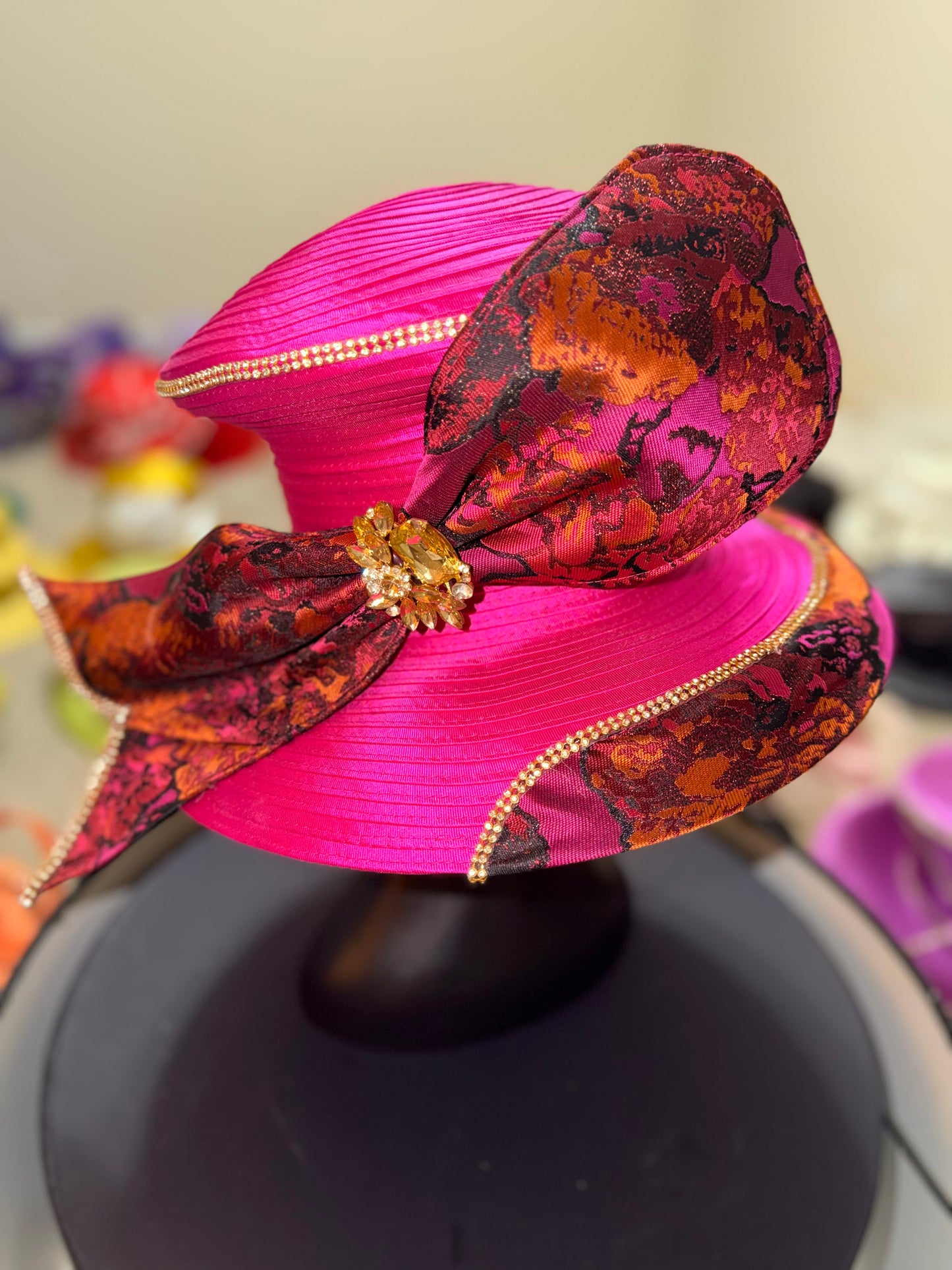 Fuchsia Floral Hat (flash sale)