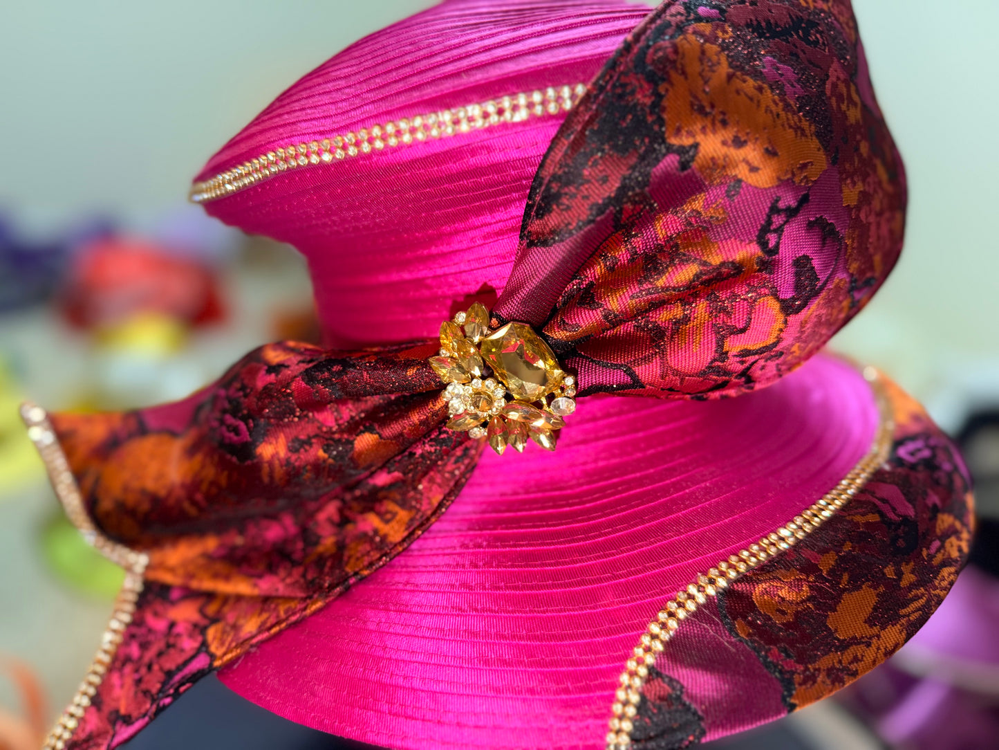 Fuchsia Floral Hat (flash sale)